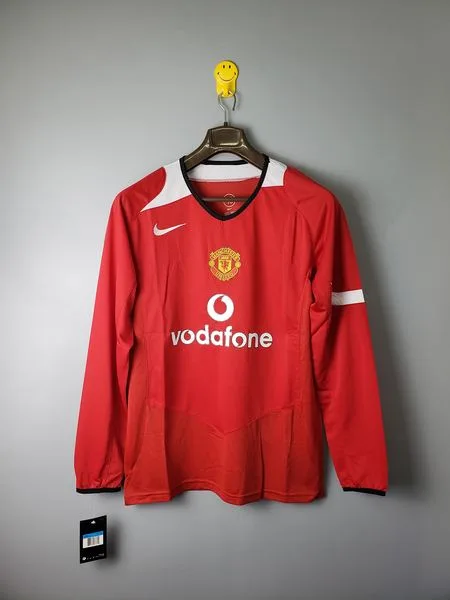 Camiseta de fútbol Manchester United 2005 LOCAL MANGA LARGA VERSION FAN